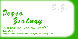 dezso zsolnay business card